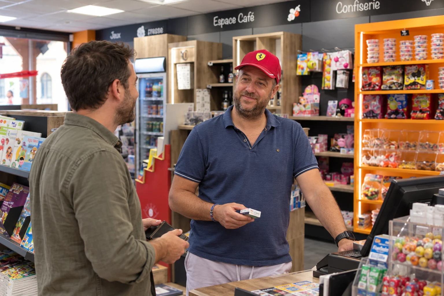 Accueil chaleureux d’un client au Tabac des Béalières